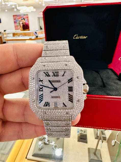 bust down cartier watch replica|iced out cartier watch price.